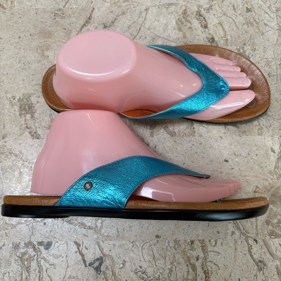 Hera Leather Thong Sandal Flat By Juli Size 9 - Picture 3 of 7